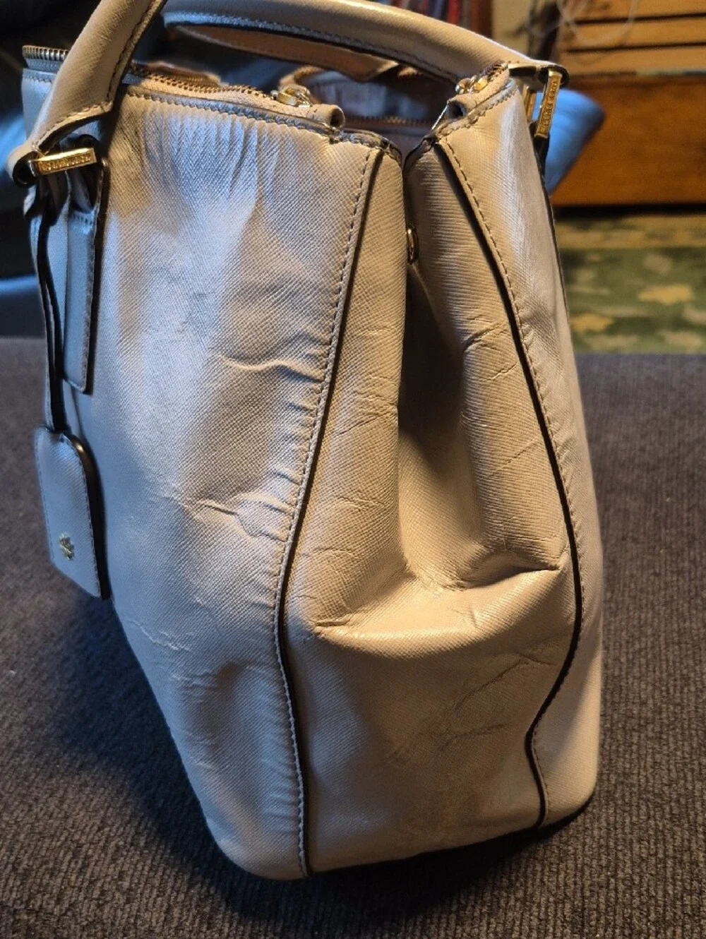 Tory Burch Light Beige Leather Satchel